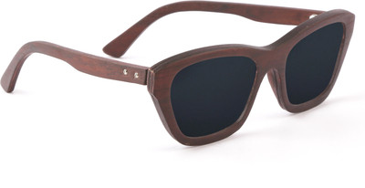 

tetewood Retro Square Sunglasses(Black, Brown)