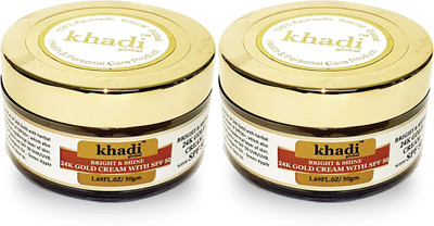 

Khadi Global Bright & Shine 24K Gold Cream with SPF 50 Pack of 2 (Total 100ml) - SPF SPF 50 PA++(100 ml)