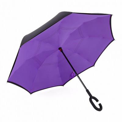 

Excite Shoppers Double Layer Hands Free Wind Proof Reverse Umbrella Umbrella(Purple)