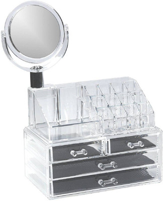 

Bruzone 4 Drawer Cosmetic Storage Makeup Vanity Box(Transparent)