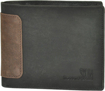 

Second Skin Men Black, Brown Genuine Leather Wallet(10 Card Slots)