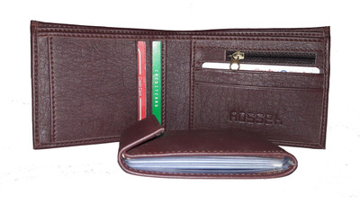 

ROSSET Men Tan Artificial Leather Wallet(10 Card Slots), Brown