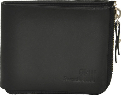 

Second Skin Men Black Genuine Leather Wallet(10 Card Slots)