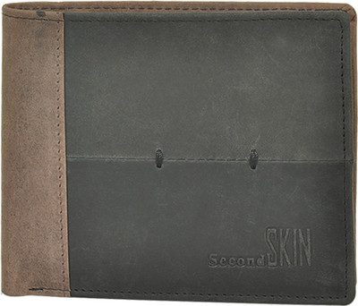 

Second Skin Men Black, Brown Genuine Leather Wallet(10 Card Slots)