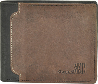 

Second Skin Men Black, Brown Genuine Leather Wallet(10 Card Slots)