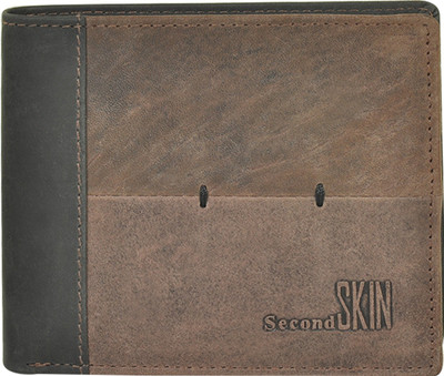 

Second Skin Men Brown, Black Genuine Leather Wallet(10 Card Slots), Black;brown
