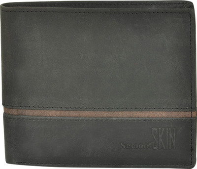 

Second Skin Men Black, Brown Genuine Leather Wallet(10 Card Slots)