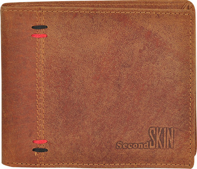 

Second Skin Men Tan Genuine Leather Wallet(10 Card Slots)