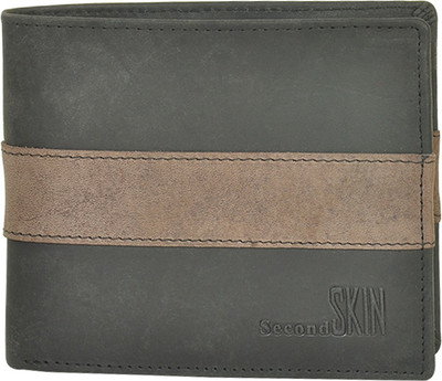 

Second Skin Men Black, Brown Genuine Leather Wallet(10 Card Slots)