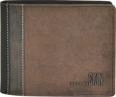 

Second Skin Men Black, Brown Genuine Leather Wallet(10 Card Slots)