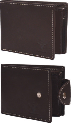 

Krosshorn Men Brown Genuine Leather Wallet(14 Card Slots), Dark brown