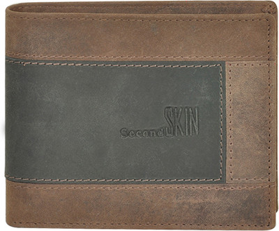 

Second Skin Men Brown, Black Genuine Leather Wallet(10 Card Slots), Black;brown