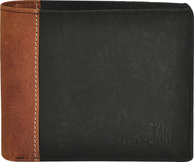 

Second Skin Men Black, Tan Genuine Leather Wallet(10 Card Slots)