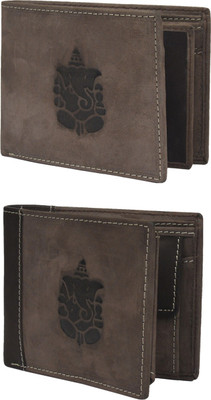 

Krosshorn Men Green Genuine Leather Wallet(14 Card Slots)