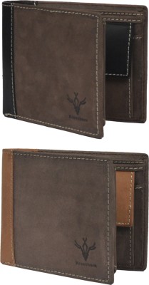 

Krosshorn Men Brown Genuine Leather Wallet(14 Card Slots)