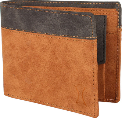 

CREATURE Men Tan, Grey Artificial Leather Wallet(3 Card Slots), Tan/dark grey