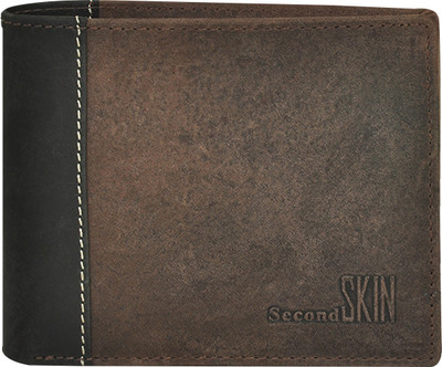 

Second Skin Men Brown, Black Genuine Leather Wallet(10 Card Slots), Black;brown