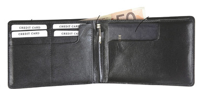 

GiftNPromotions Men Black Genuine Leather Wallet(4 Card Slots)