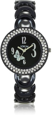 LOREM LR201 New Designer Black Crystal Bracelet Girls Watch  - For Women   Watches  (LOREM)
