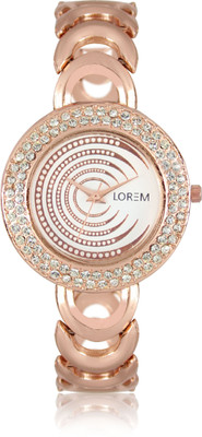 LOREM LR202 Latest Designer Diamond Rose Gold Bracelet Girls Analog Watch For Women LOREM Wrist Watches