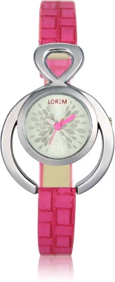 LOREM LR205 Beautiful Pink Design Leather Womens Watch  - For Girls   Watches  (LOREM)