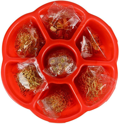 

AM Gold Jewellery Findings Multiusable Kit With Free Flower Shaped Storage Box !!