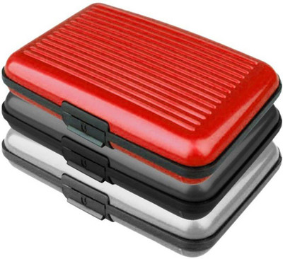 

Jeeya Slim & Stylish 6 Card Holder(Set of 3, Silver, Black, Red)