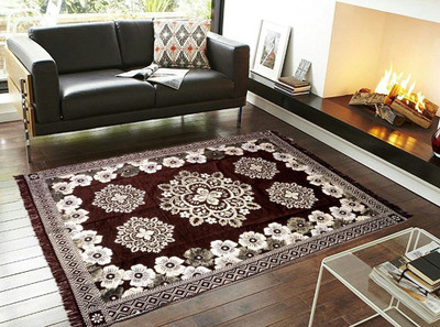 

ABhomedecor Brown Chenille Carpet(182 cm X 274 cm)