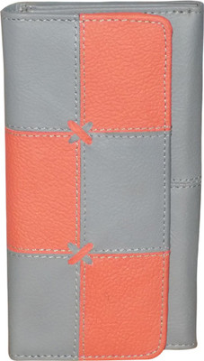

Style 98 Women Casual Orange, Grey Genuine Leather Card Holder(5 Card Slots), Grey;orange