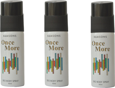 

Ramsons Ramsons Deo Once More Combo 3 Pcs Body Spray - For Men & Women(120 ml, Pack of 3)