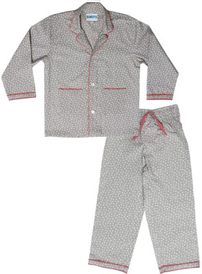 BlueEye Trends Kids Nightwear Boys & Girls Polka Print Cotton Blend(Grey Pack of 1)