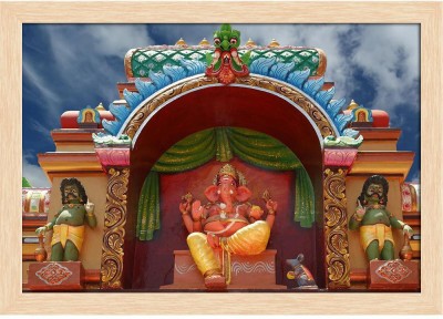 Artzfolio Gods Hindu Temple South India Kerala Framed Wall Art Painting Print Canvas 12 inch x 16.8 inch Painting(With Frame)