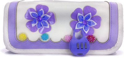 

Maurya Pustak Bhawan Flower Lock Pencil Pouch Violet na Art Artificial Leather Pencil Box(Set of 1, Purple, White)
