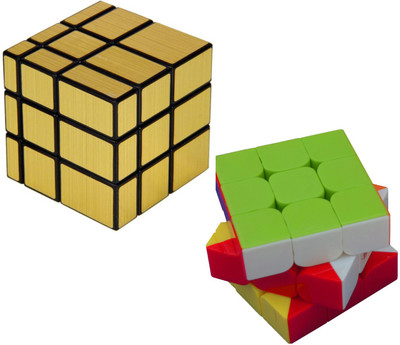 

ifrazon HIGH QUALITY MIRRO GOLD AND STICKER LESS 3X3 COMBO(2 Pieces)
