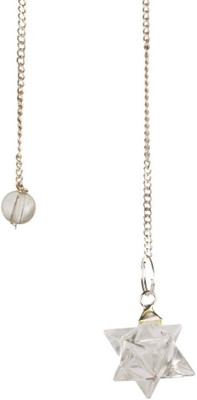 

Excel Crystal Merkaba Star Pagan Healing Reiki Pendulum Decorative Showpiece - 10 cm(Silver Plated, White)