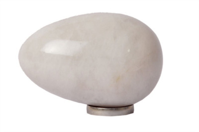 

Excel Gorgeous White Aventurine Heaing Reiki Fengshui Stone Carved & Polished as a Egg Decorative Showpiece - 6 cm(Stoneware, White)