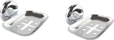 

DECZO Crafty Look Set of 2 Stainless Steel Soap Holders(Silver)