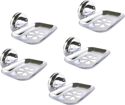 

DECZO Shine Plus Set of 5 Stainless Steel Soap Holders(Silver)
