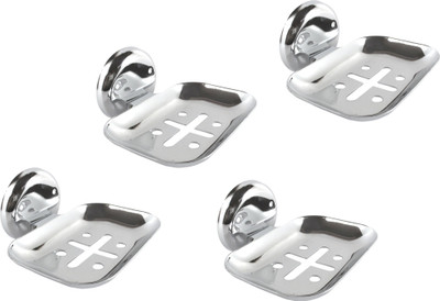 

DECZO Crafty Look Set of4 Stainless Steel Soap Holders(Silver)