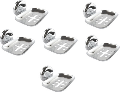

DECZO Crafty Look Set of 6 Stainless Steel Soap Holders(Silver)
