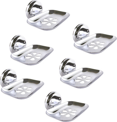 

DECZO Shine Plus Set of 6 Stainless Steel Soap Holders(Silver)