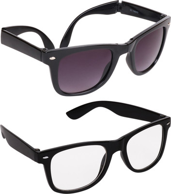 

Criba Wayfarer Sunglasses(Grey, Clear