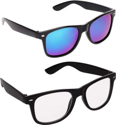 CRIBA Wayfarer Sunglasses(For Men & Women, Clear, Multicolor)