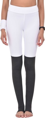 Active Soul Solid Women White, Grey Tights