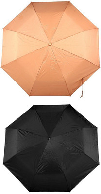 

Bizarro.in 3 Fold Set of 2 Plain Office Men::Women_46 Umbrella(Black, Bronze)