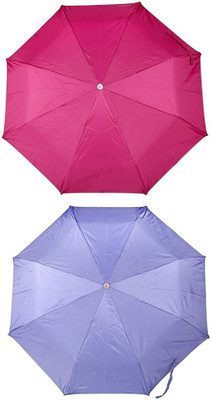 

Bizarro.in 3 Fold Set of 2 Plain Office Men::Women_354 Umbrella(Purple)