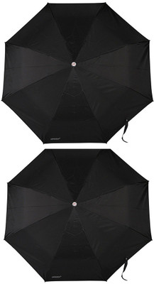 

Bizarro.in 3 Fold Set of 2 Plain Office Men::Women_250 Umbrella(Black)