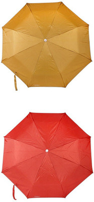 

Bizarro.in 3 Fold Set of 2 Plain Office Men::Women_278 Umbrella(Red)