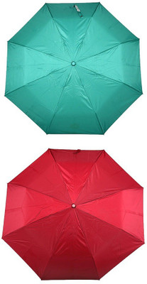 

Bizarro.in 3 Fold Set of 2 Plain Office Men::Women_177 Umbrella(Maroon, Green)