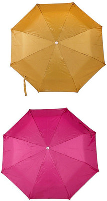 

Bizarro.in 3 Fold Set of 2 Plain Office Men::Women_368 Umbrella(Purple, Yellow)